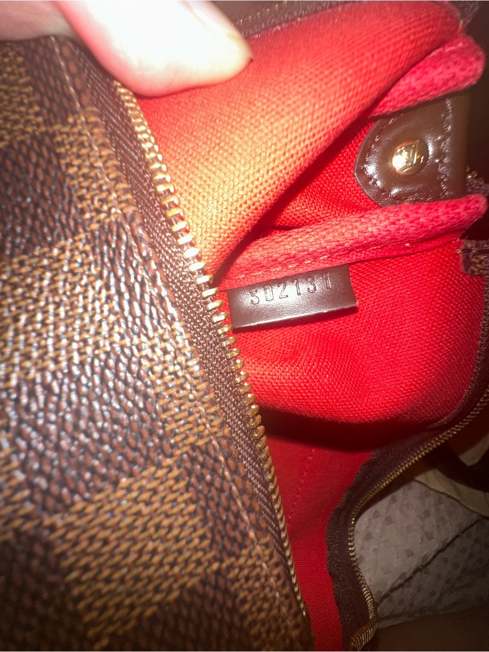 Louis Vuitton Damier Ebene Brown & Gold Shoulder Bag - Picture 11 of 14